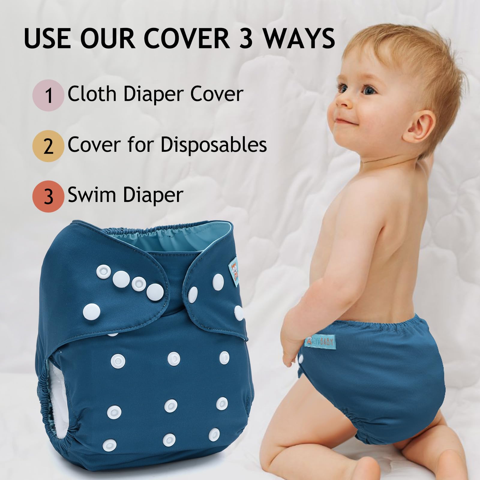 ALVA cloth nappy shell made with soft Lycra milk shreds