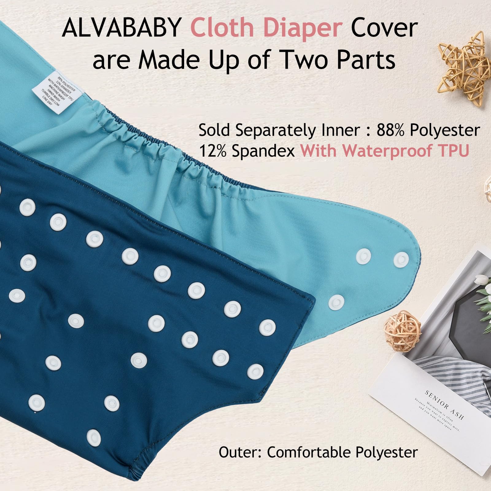 ALVA swim diaper shell demonstrated for splash-ready protection