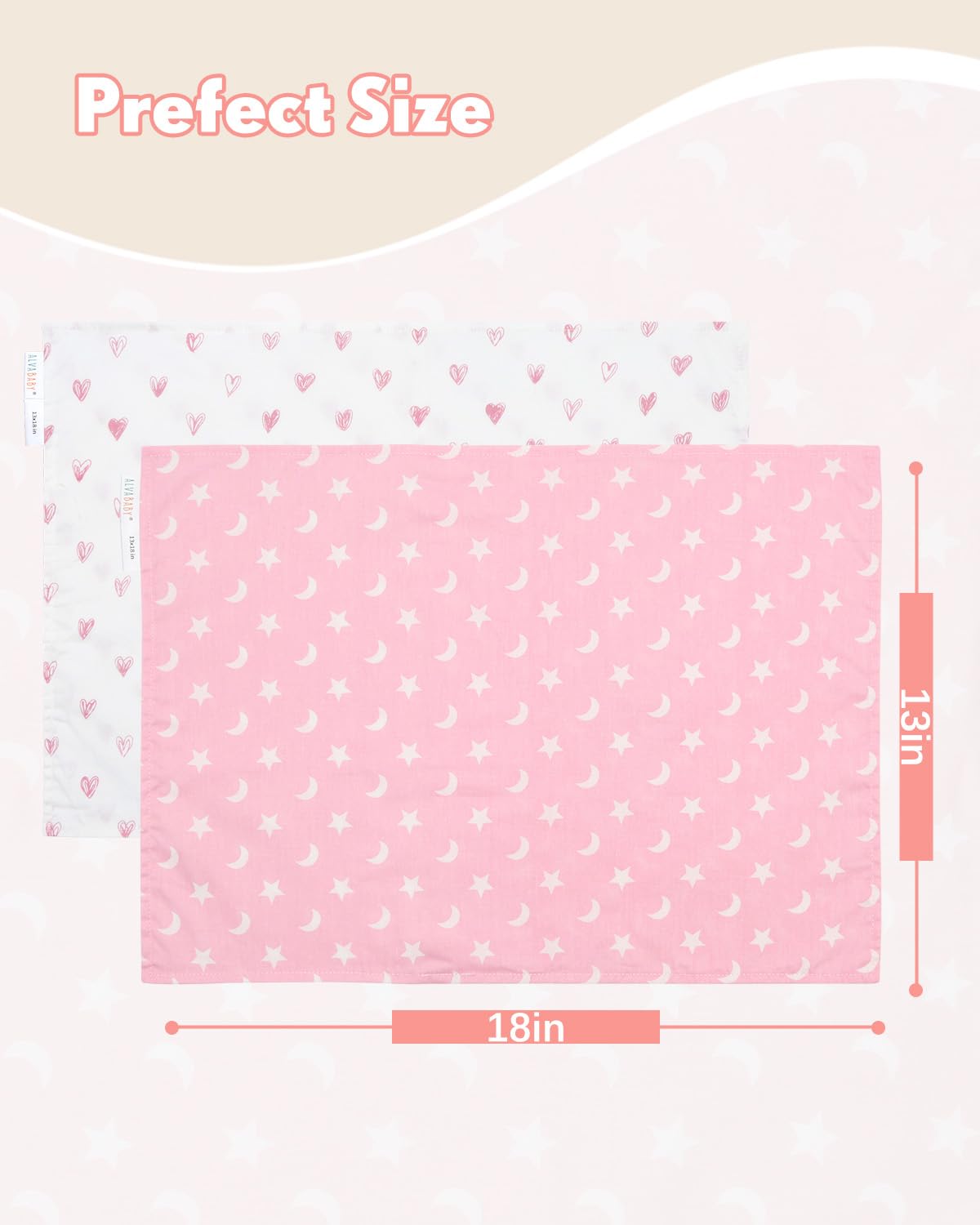 ALVABABY 14x20 toddler pillowcase fits standard pillow securely