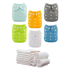 ALVABABY baby cloth diaper six-pack for reusable, cost-saving nappies
