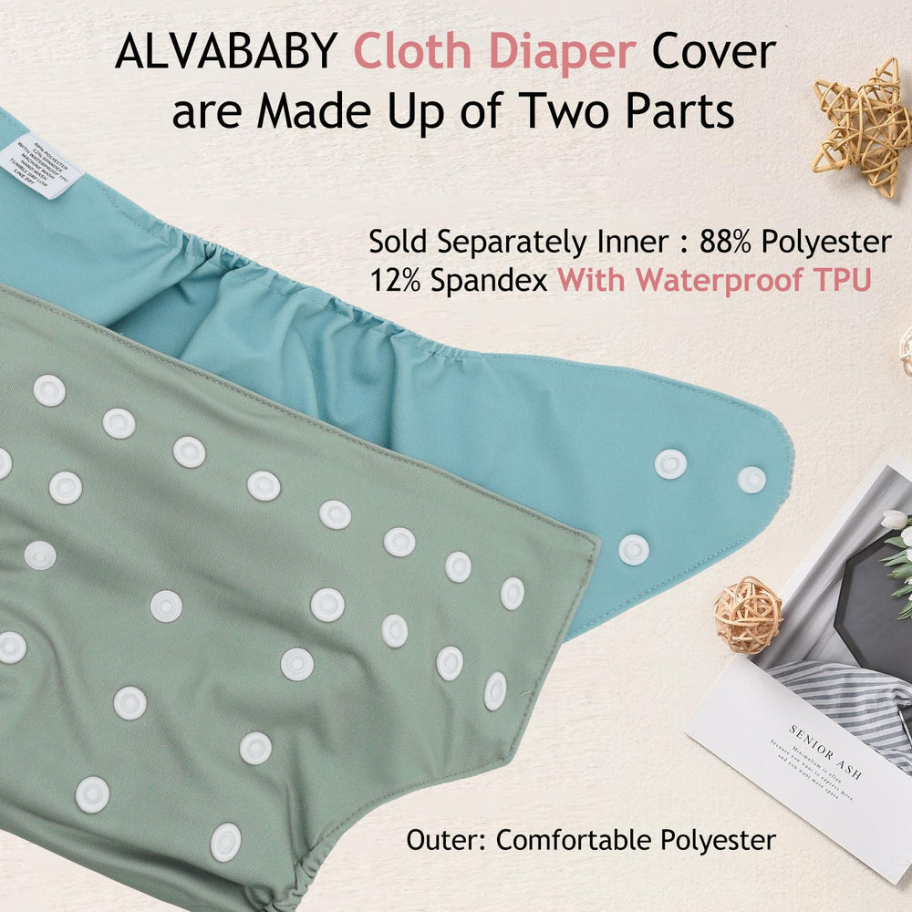 ALVABABY diaper cover with adjustable snaps for easy sizing.