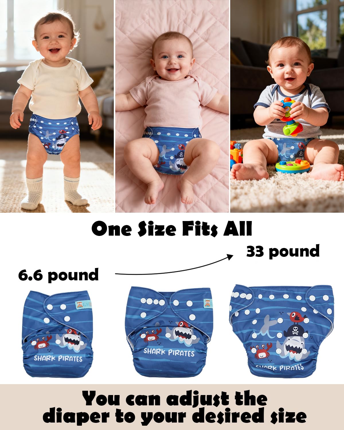 ALVABABY elastic leg area minimizes leaks during movement.