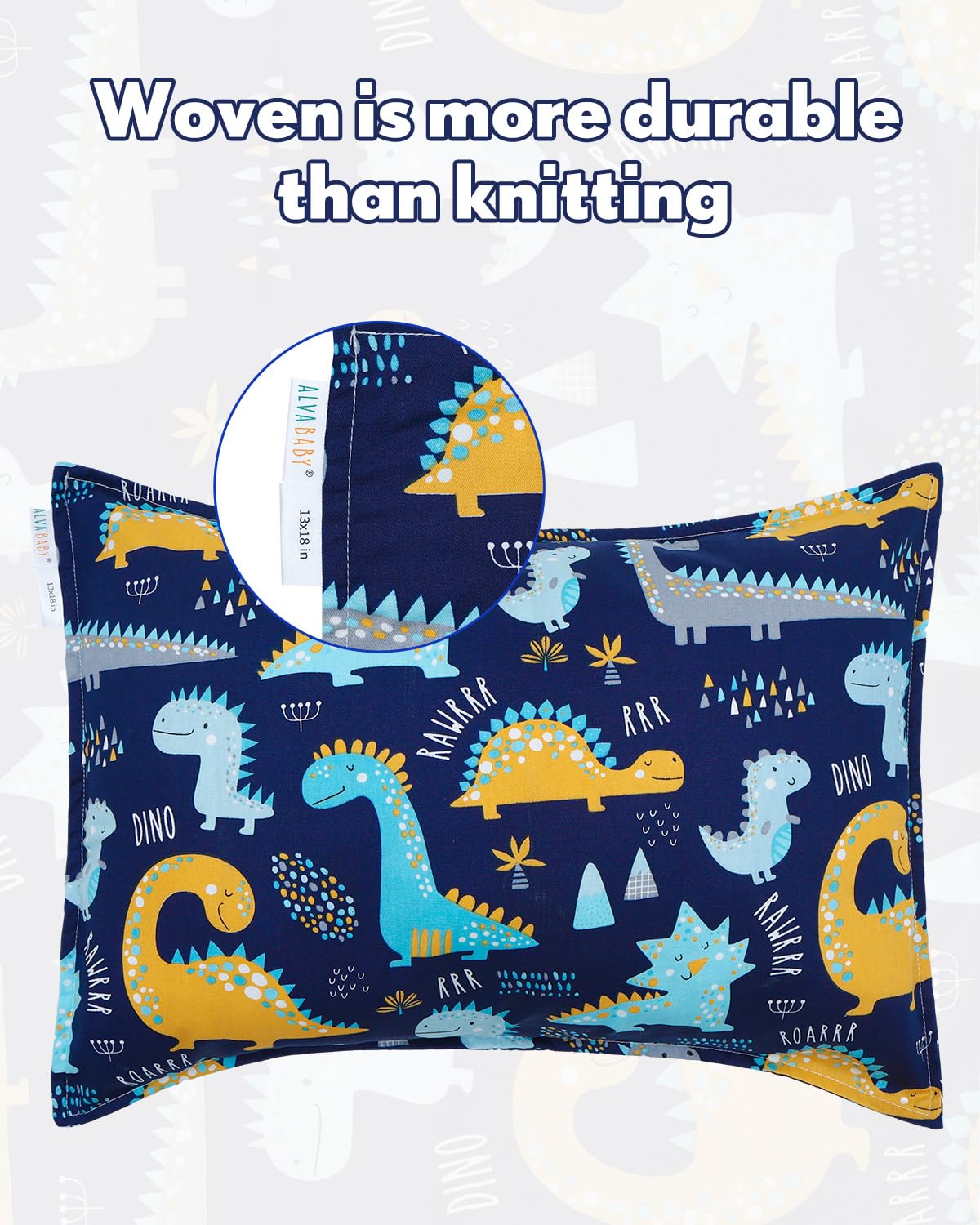 ALVABABY envelope-closure design keeps pillow secure and easy to remove.