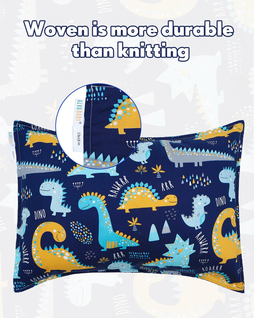 ALVABABY envelope-closure design keeps pillow secure and easy to remove.