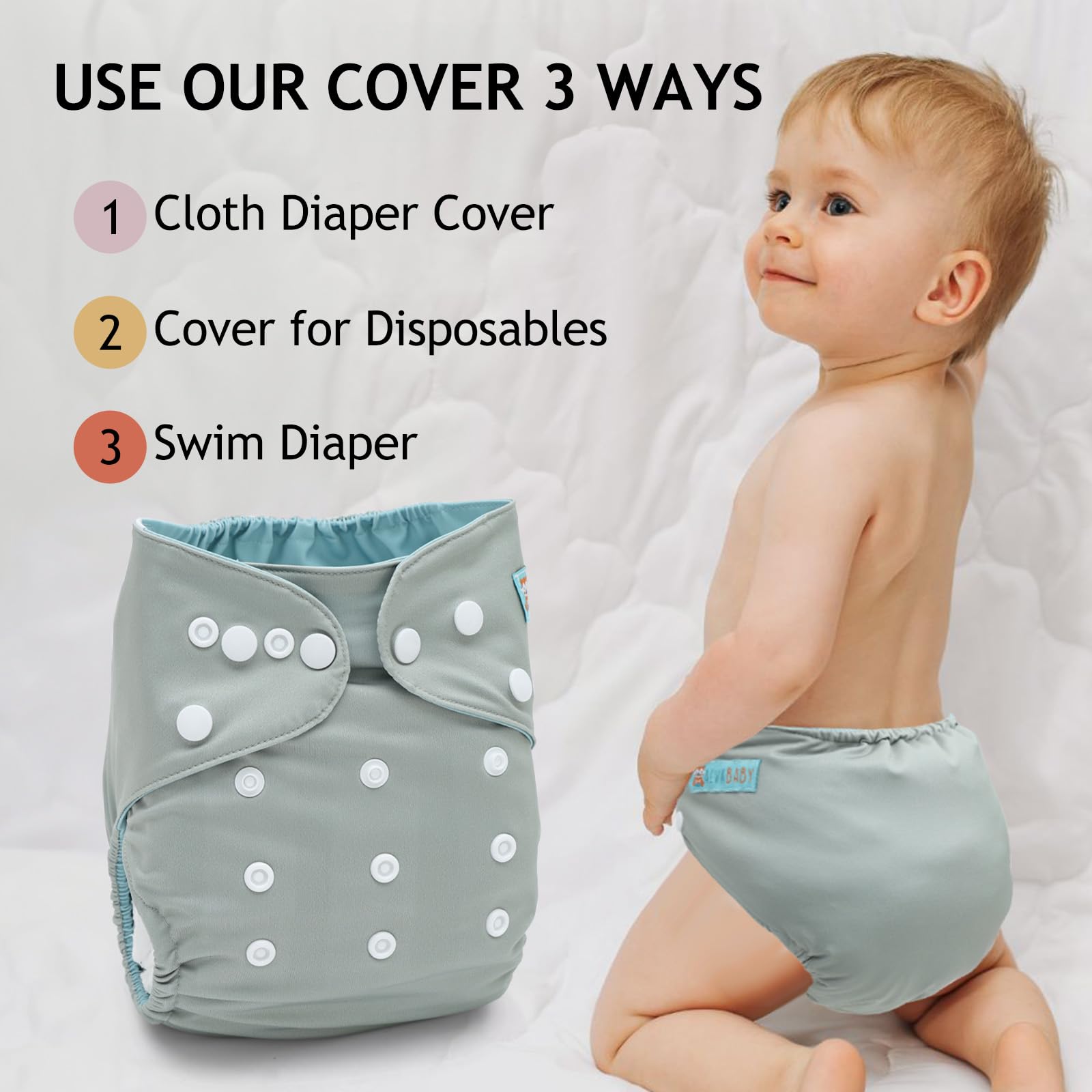ALVABABY inner Lycra milk shred layer along baby's skin.