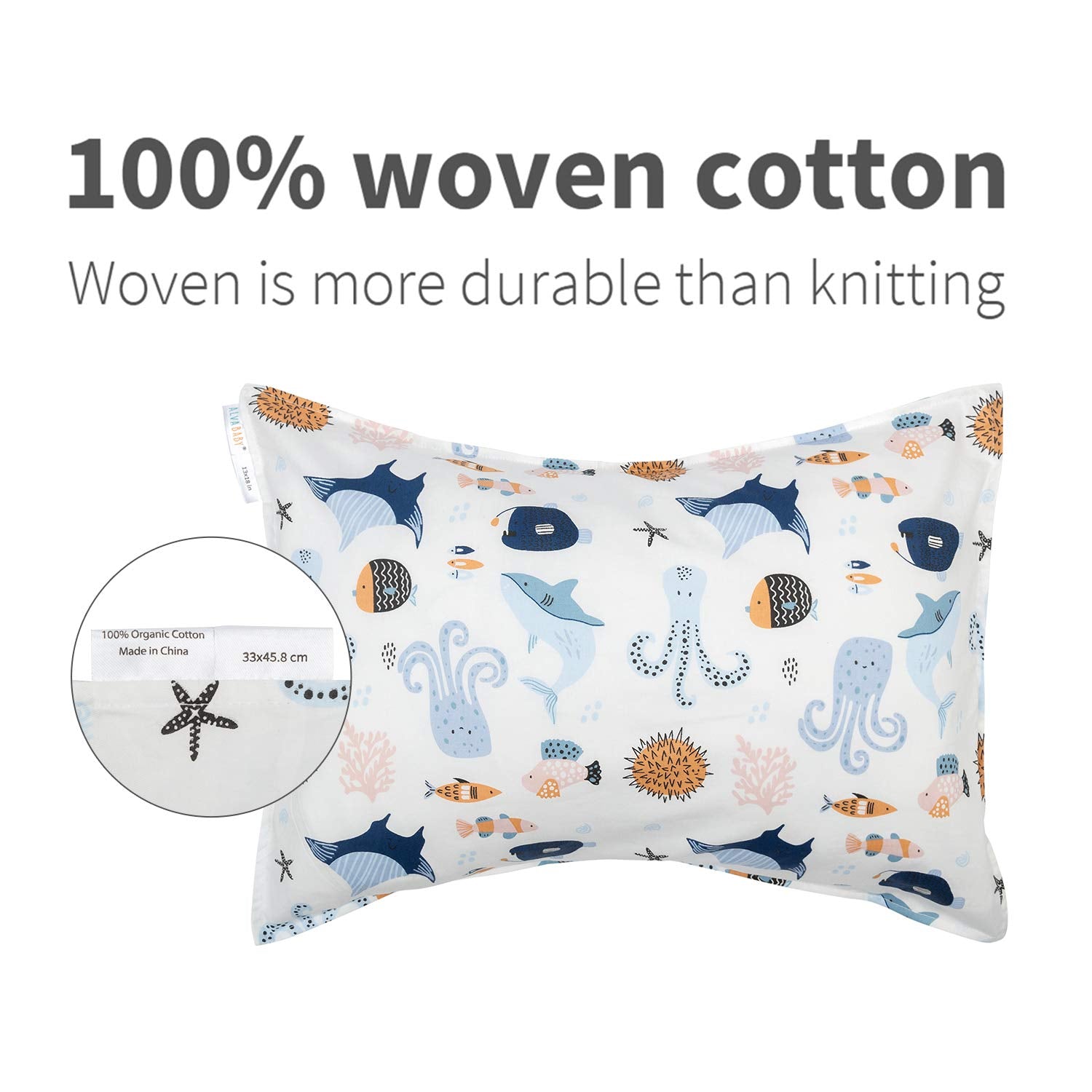 ALVABABY pillowcase features durable cotton weave for everyday use