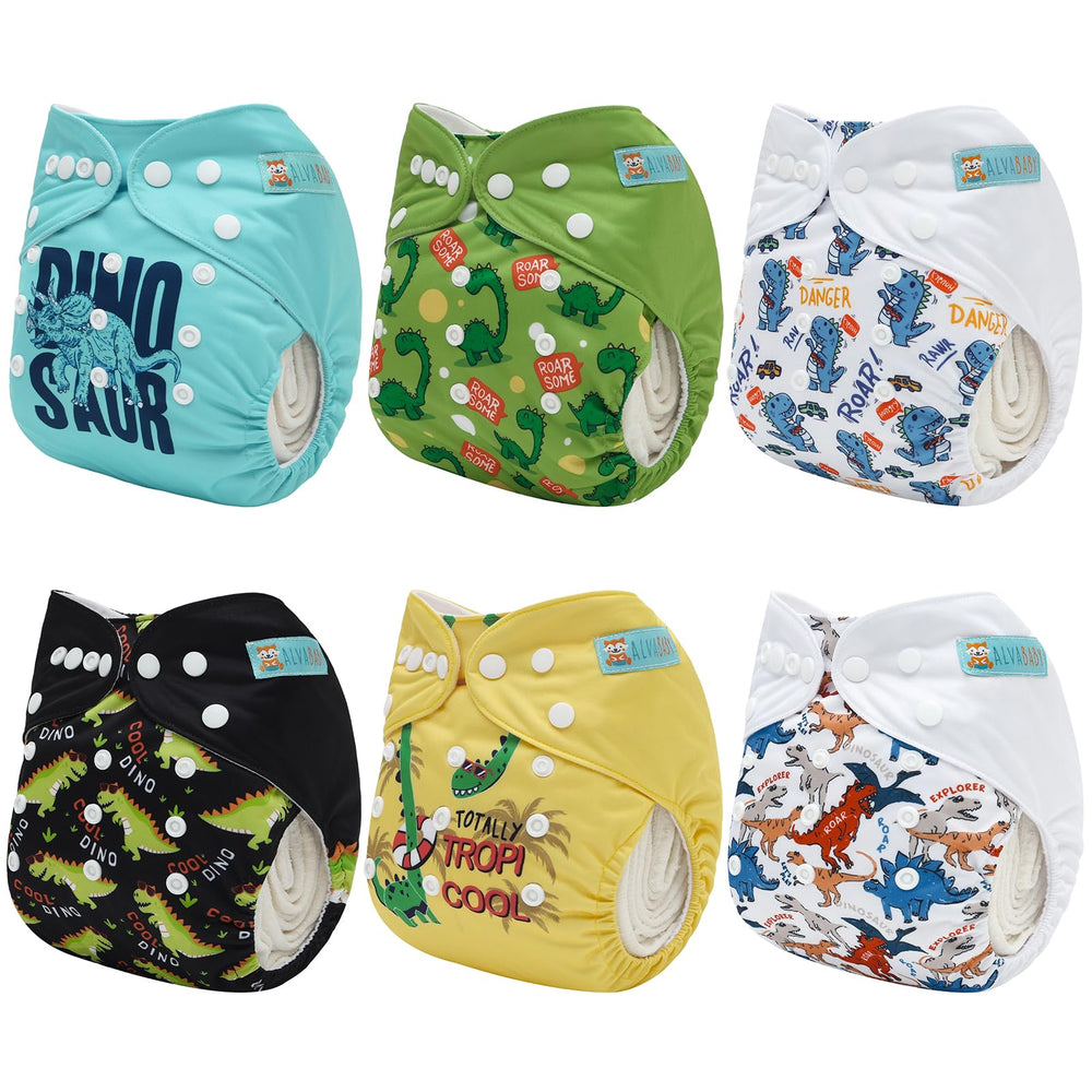 ALVABABY twelve-inserts: absorbent inserts for longer dry times between changes