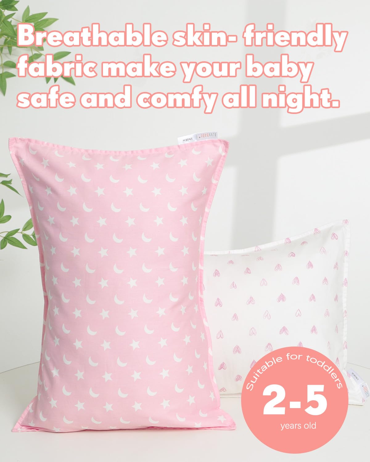 ALVABABY two-pack pillowcovers for clean, cozy kids' pillows.