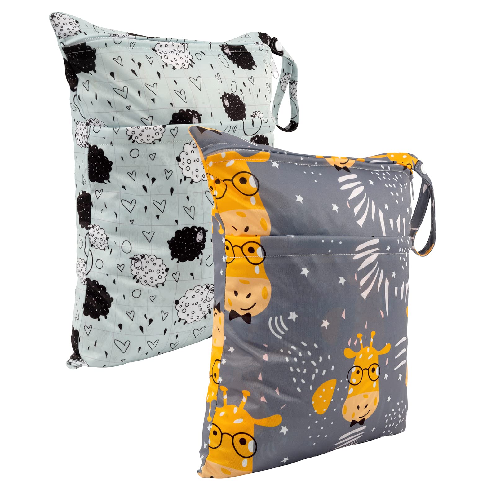 ALVABABY two-zipper compartments bag prevents leaks when carrying soiled items.