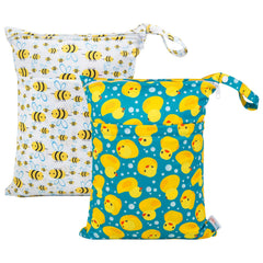 ALVABABY wet/dry bag with double zippers keeps wet and dry items separated.
