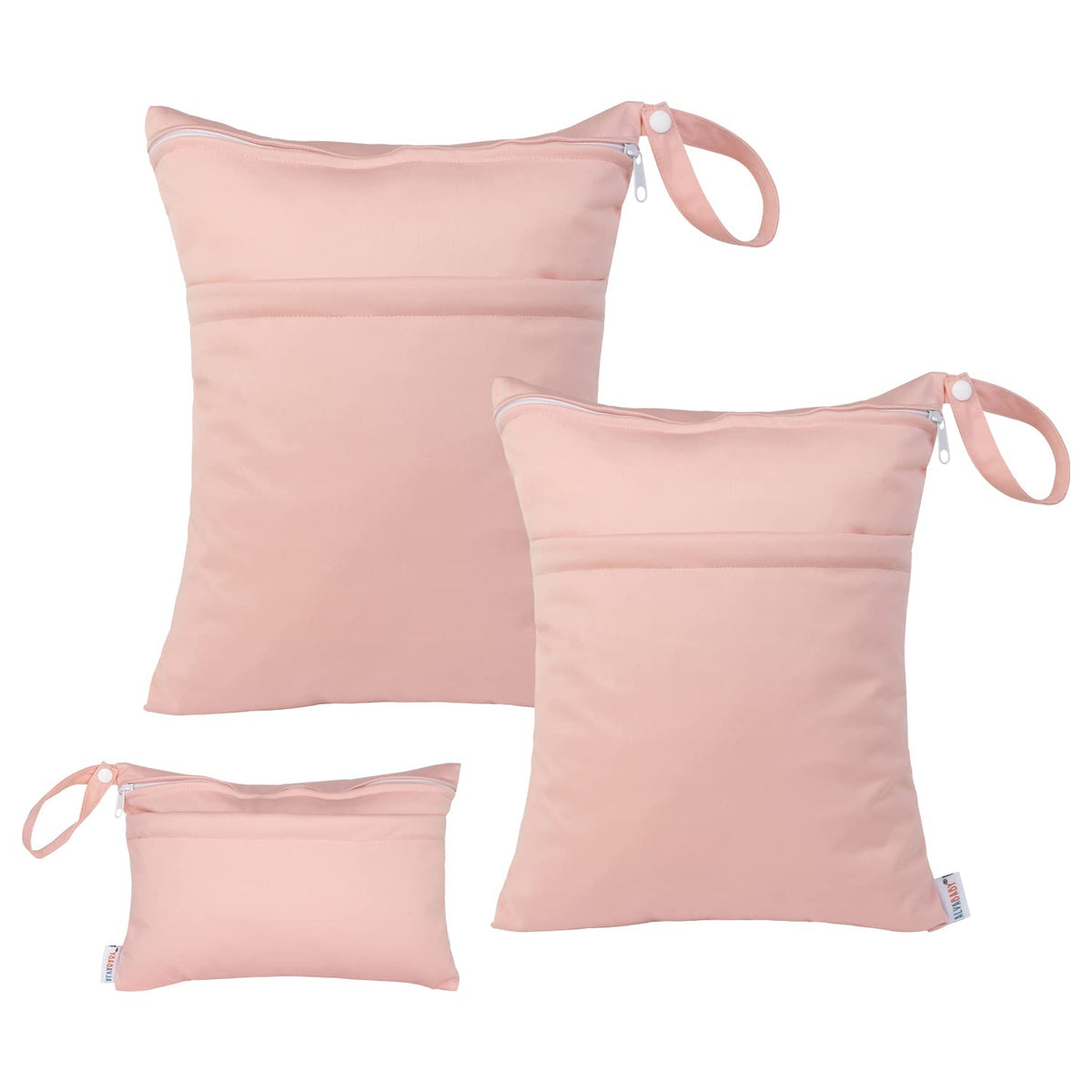 ALVABABY wet-dry bag large pink with ample space for diapers and clothes on trips
