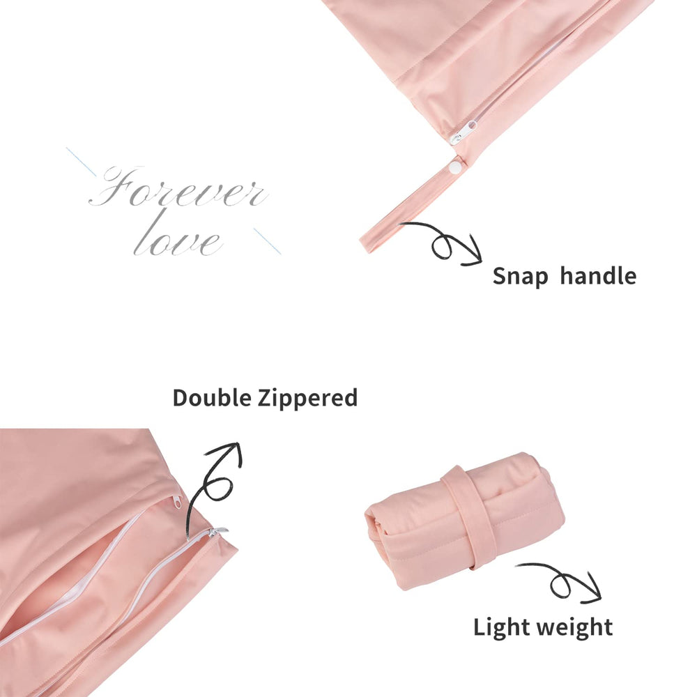ALVABABY wet-dry bag medium pink keeps dry items separate during travel