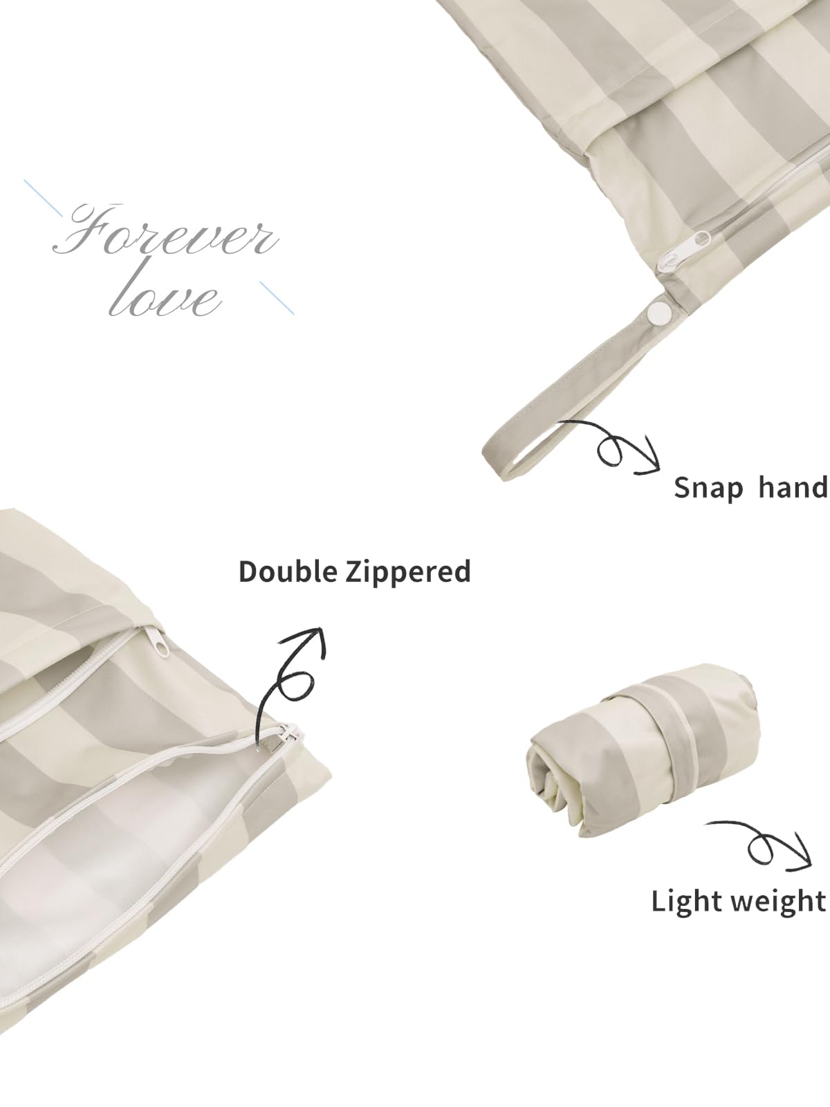 ALVABABY dual-zipper wet and dry compartments shown