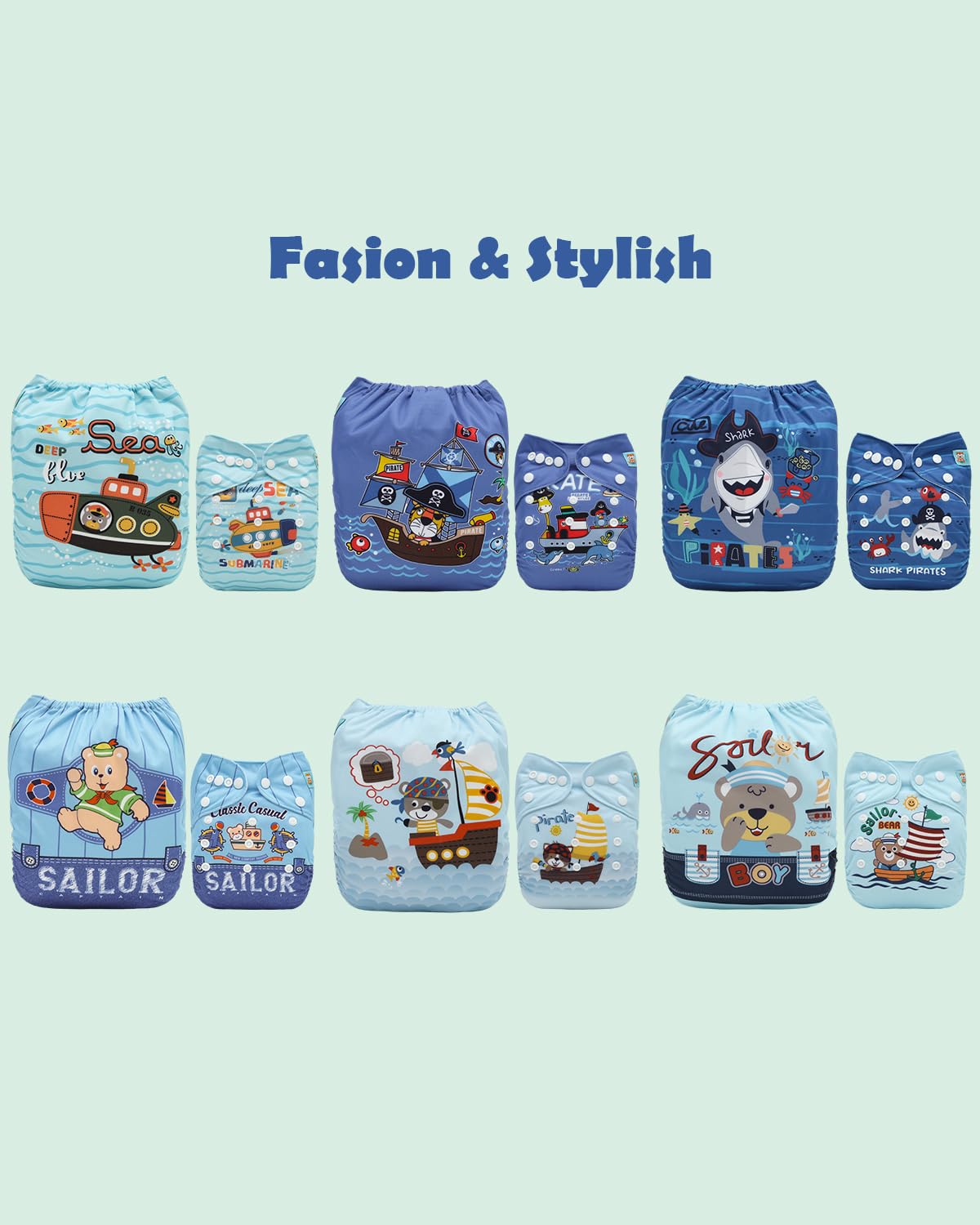 ALVABABY 12 inserts shown, two 3-layer inserts per diaper for reliable absorption.
