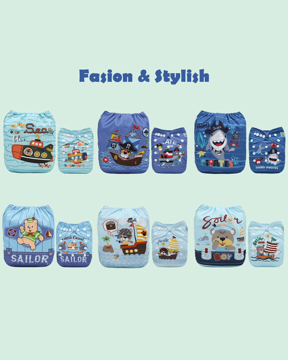 ALVABABY 12 inserts shown, two 3-layer inserts per diaper for reliable absorption.