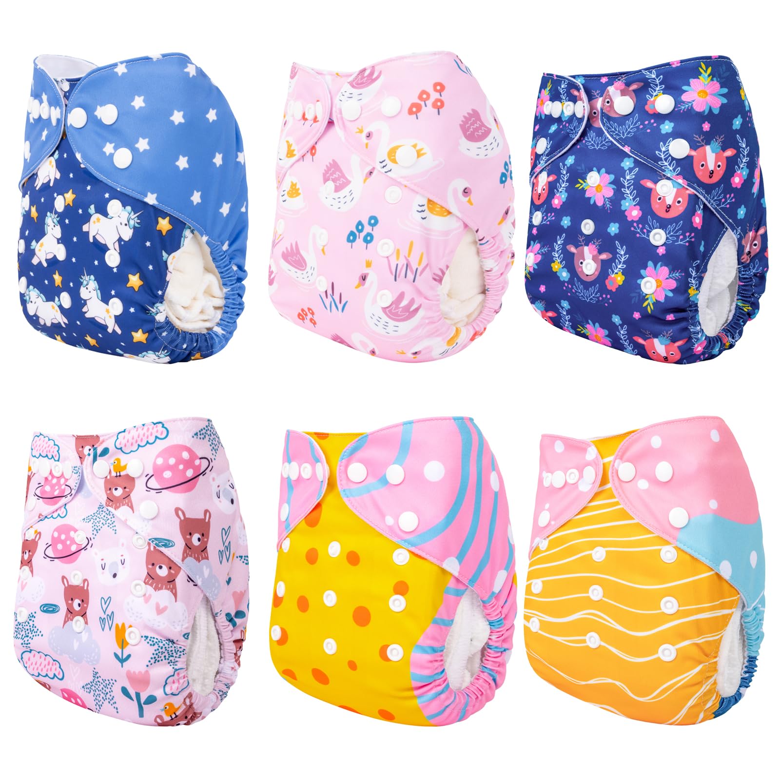 ALVABABY 12 inserts shown provide absorbent three-layer moisture-wicking support.