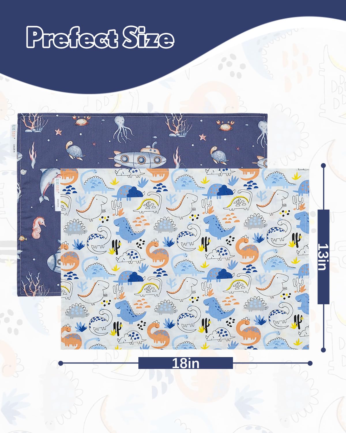 ALVABABY toddler pillow covers are machine washable for easy care.