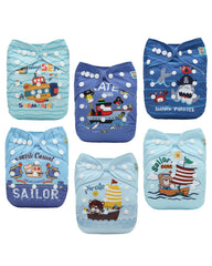 ALVABABY 6-pack cloth diapers displayed for a reusable eco-friendly daily care option.