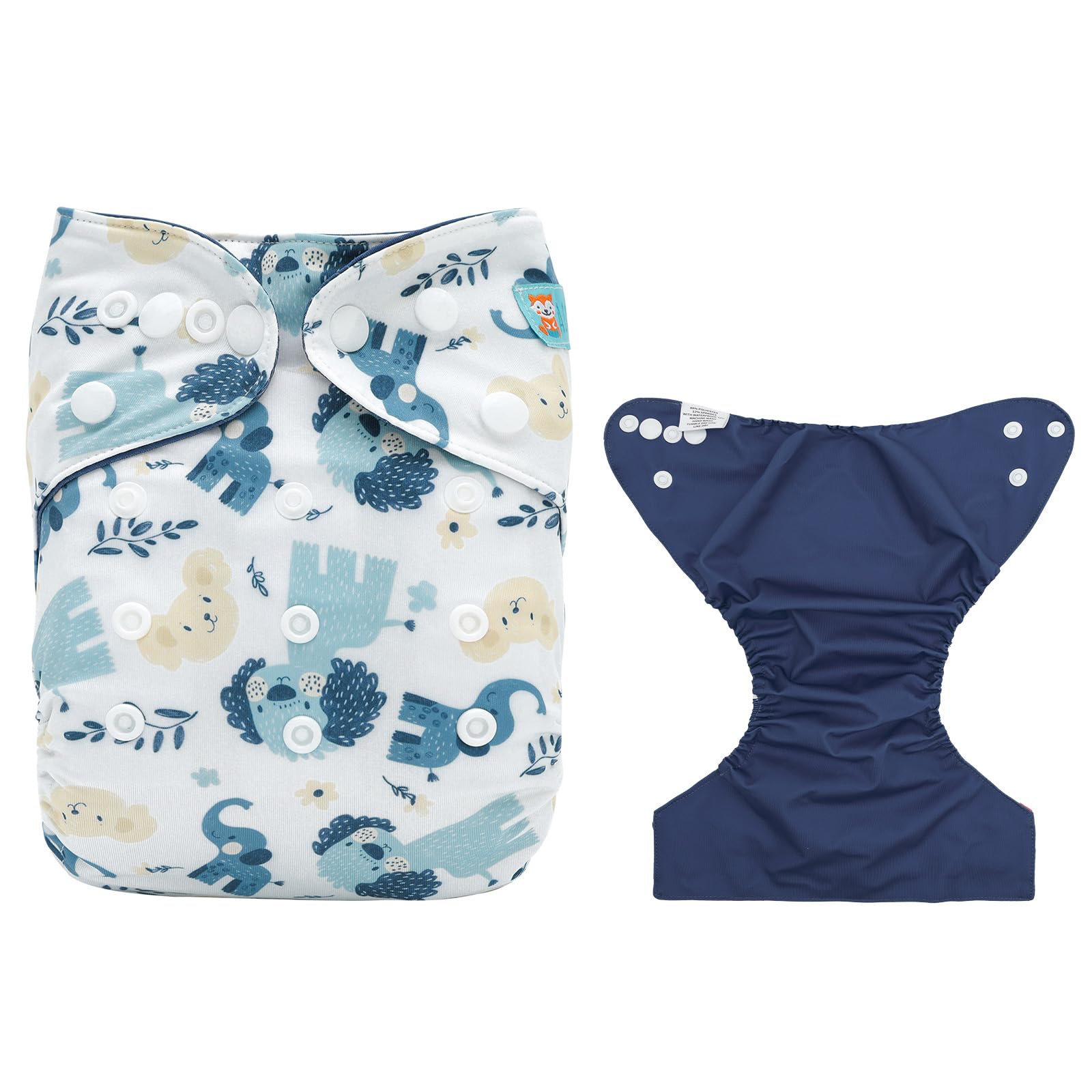 ALVABABY diaper cover front view with adjustable snaps for a secure fit
