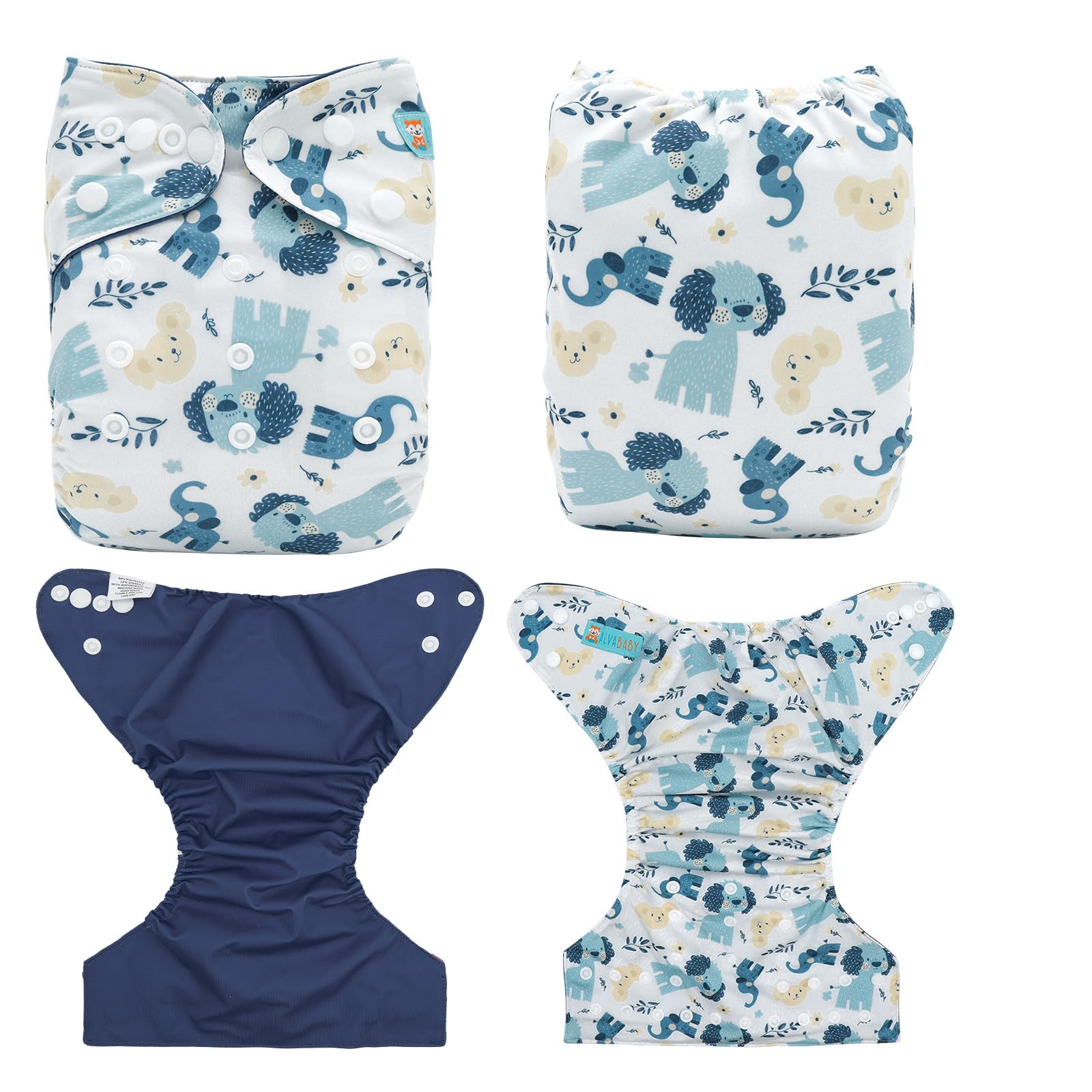 ALVABABY diaper cover side view showing hip and crossover snaps