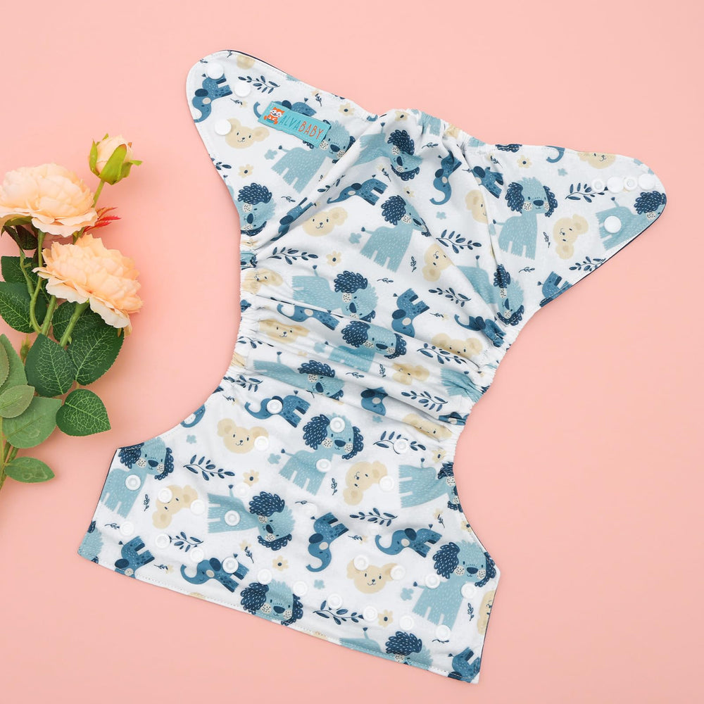 ALVABABY baby wearing the diaper for outdoor activities during play