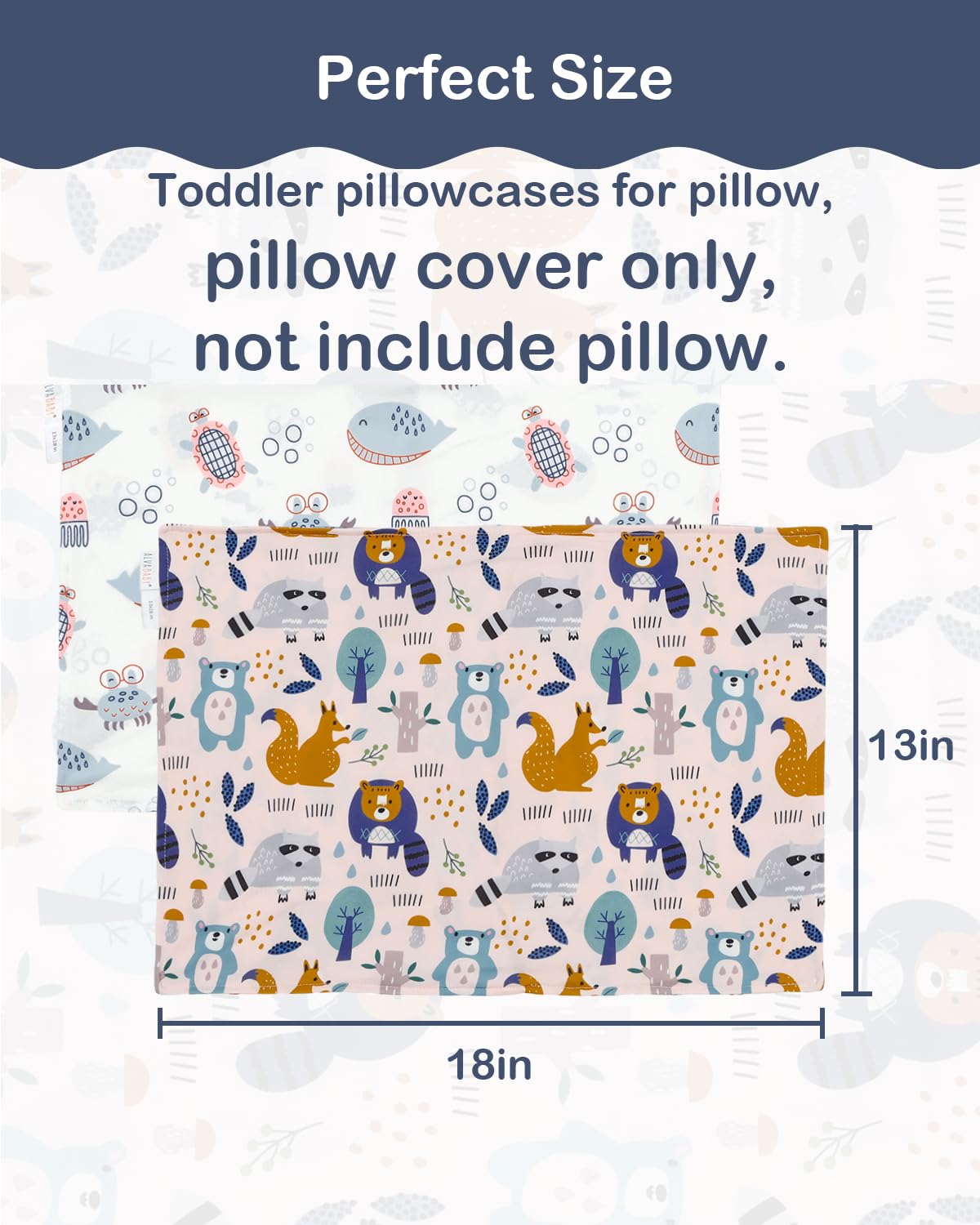 ALVABABY envelope-closure-design pillowcase easy on/off during bedtime.