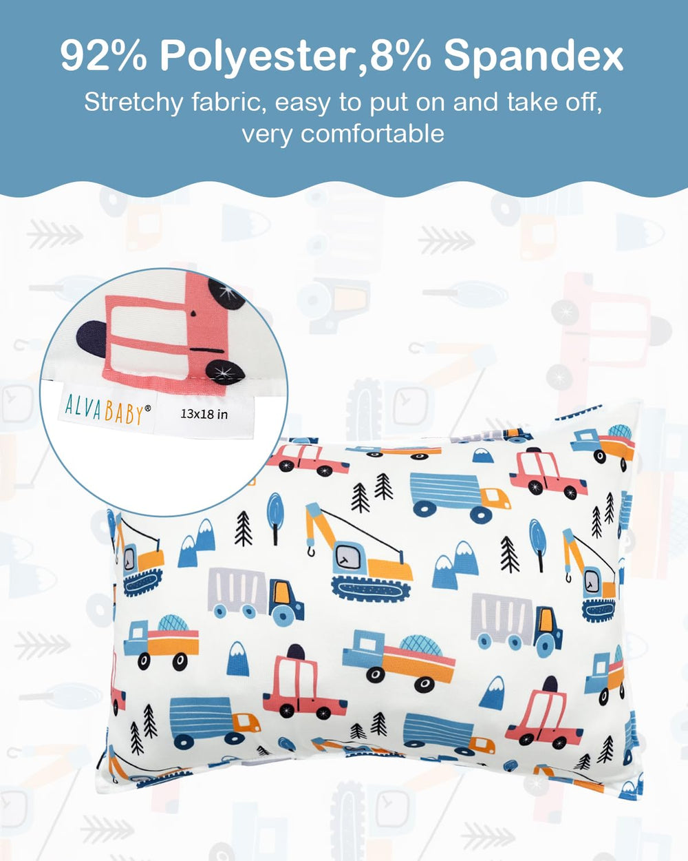 Alvababy envelope-closure pillowcase for easy on off by kids.