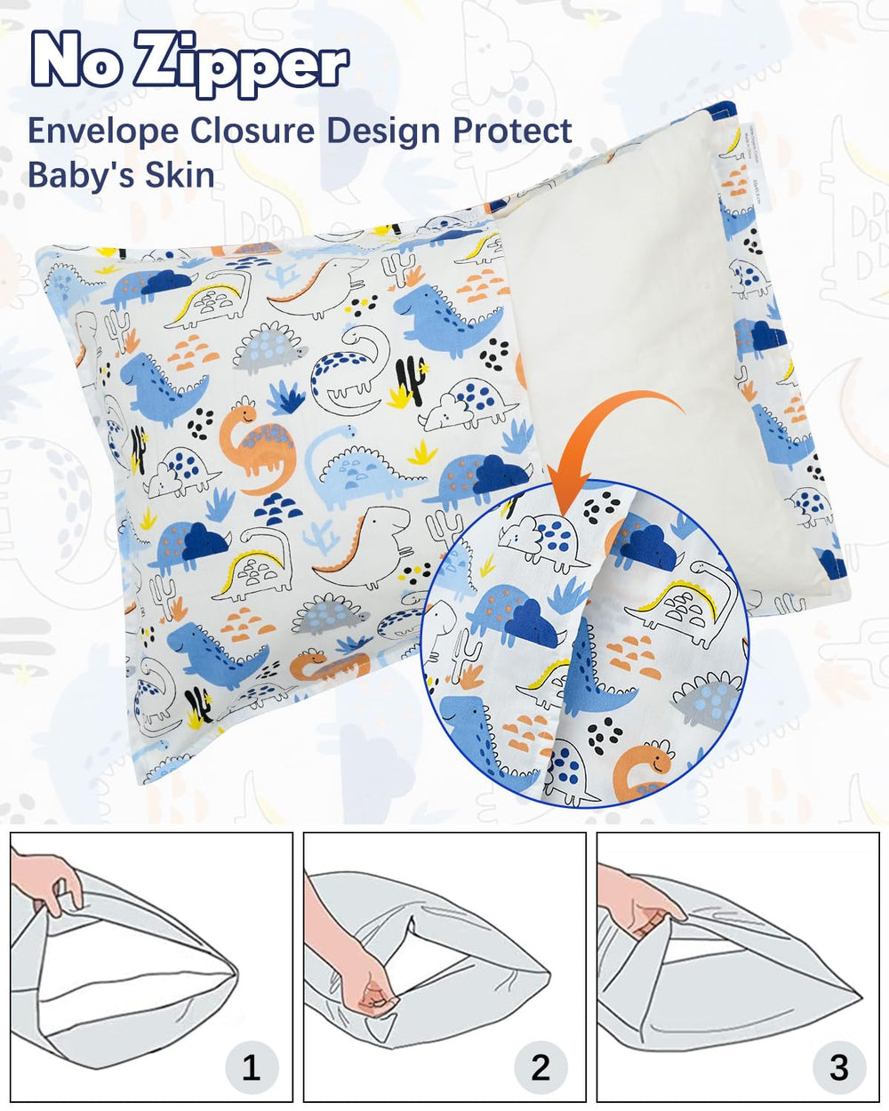 ALVABABY no-zip design protects pillows while keeping bedtime simple.