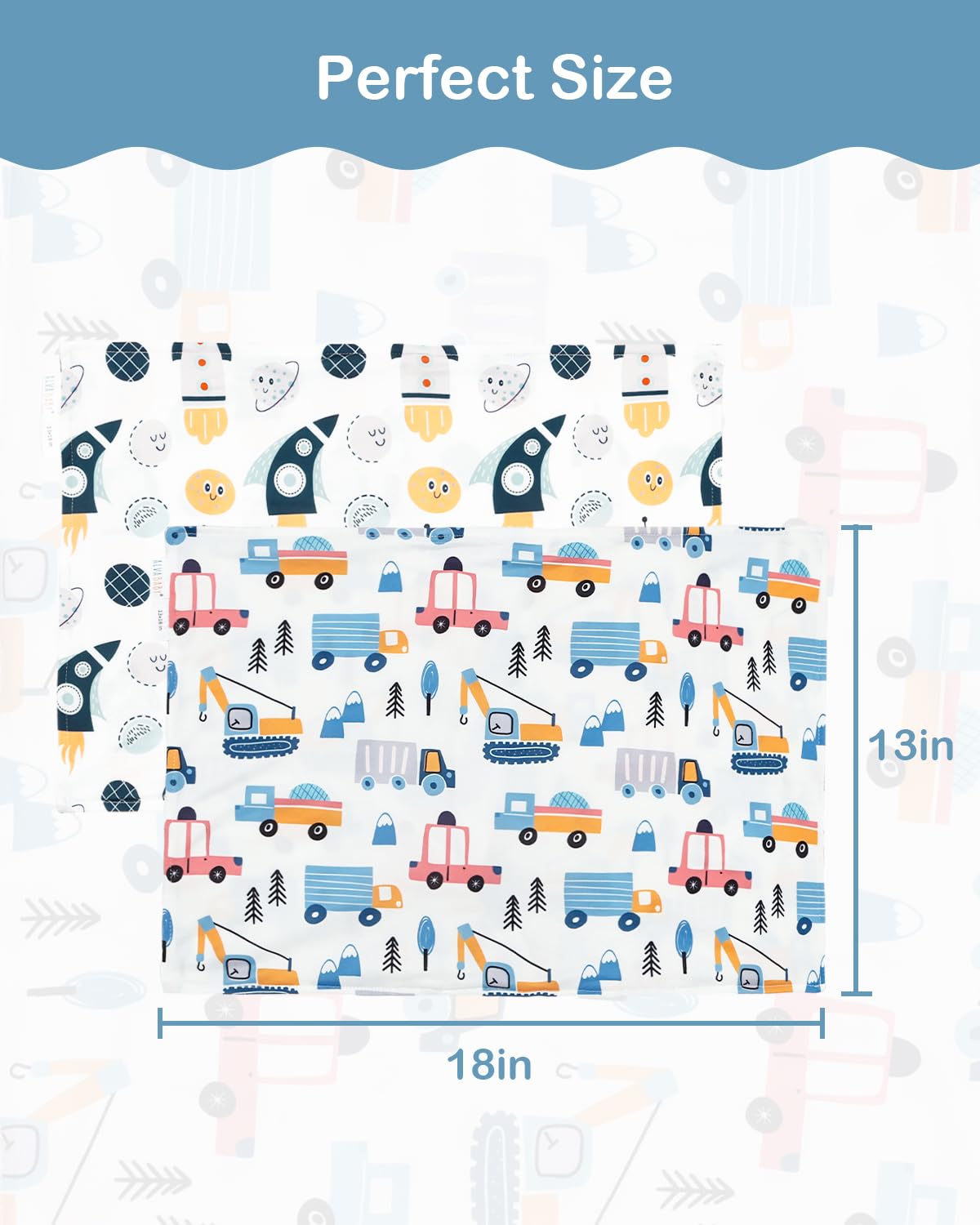 Alvababy-fit-13x18-or-12x16 pillowcase suits versatile toddler pillows.