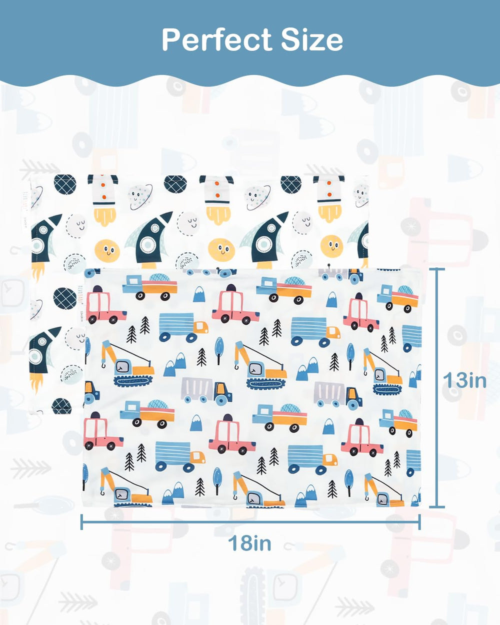Alvababy-fit-13x18-or-12x16 pillowcase suits versatile toddler pillows.