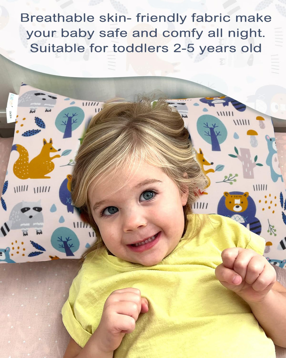 ALVABABY fit-13x18-or-12x16 pillowcase designed for small toddler pillows.