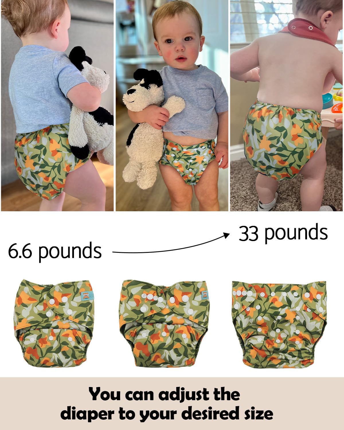 ALVABABY hip and crossover snaps prevent wing droop for secure fit