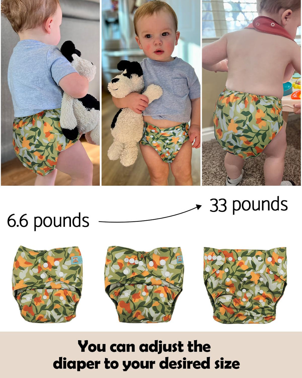 ALVABABY hip and crossover snaps prevent wing droop for secure fit