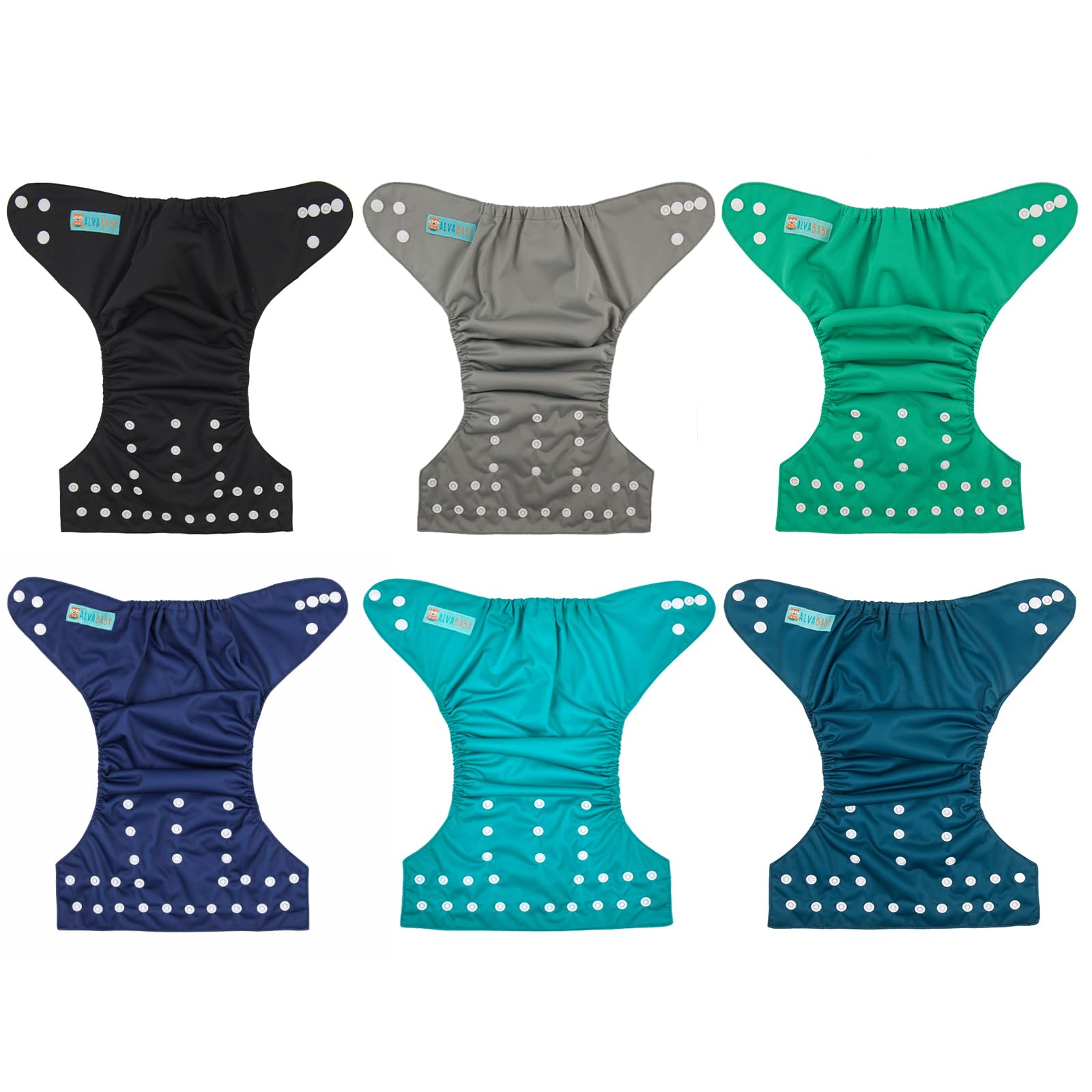 ALVABABY hip and crossover snaps prevent wing droop for a snug fit