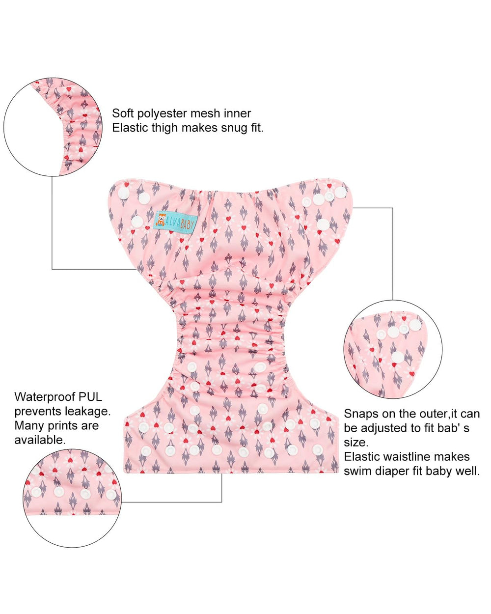 ALVABABY 12 inserts shown for added absorbency and flexibility.