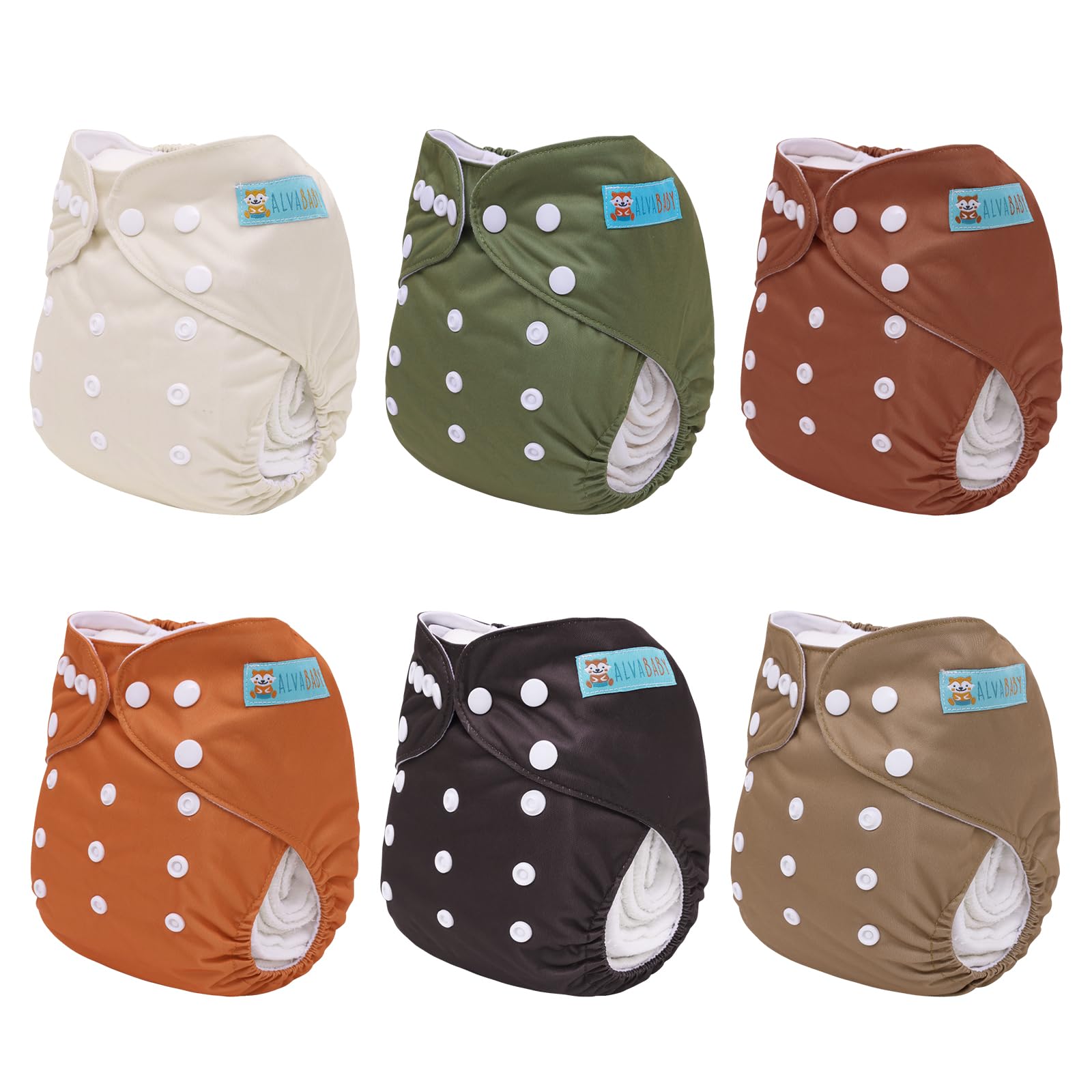 ALVABABY twelve 3-layer inserts for adjustable absorbency