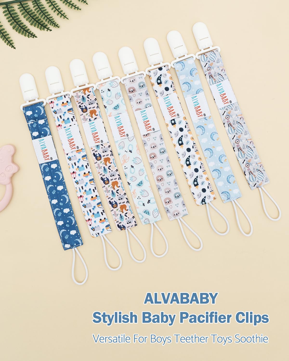 ALVABABY pacifier clip Halloween pattern for seasonal flair.