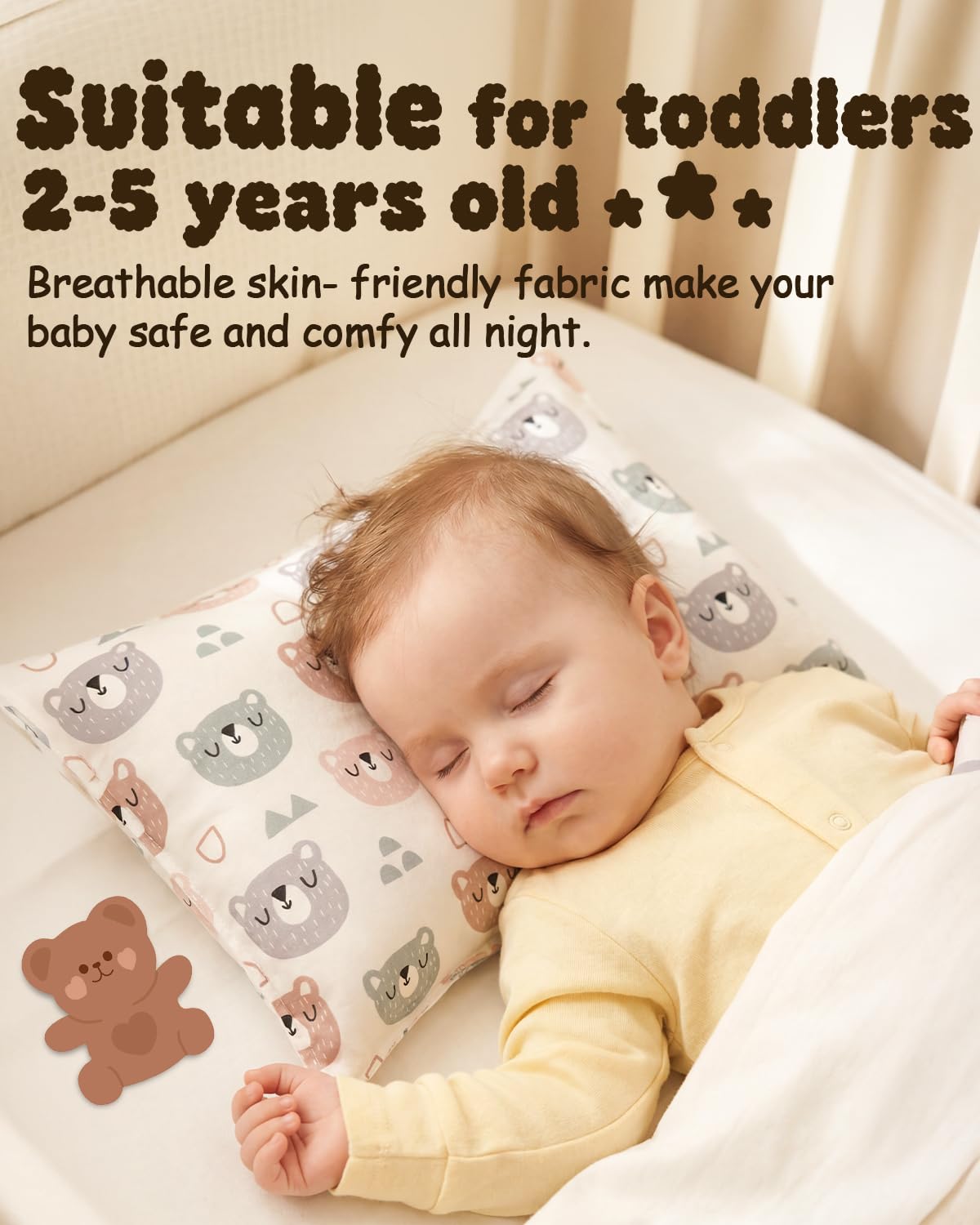 ALVABABY envelope-closure design keeps pillow clean and accessible.