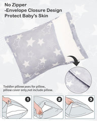 ALVABABY pillowcase fits 13x18 inch pillows and loosely fits 12x16.
