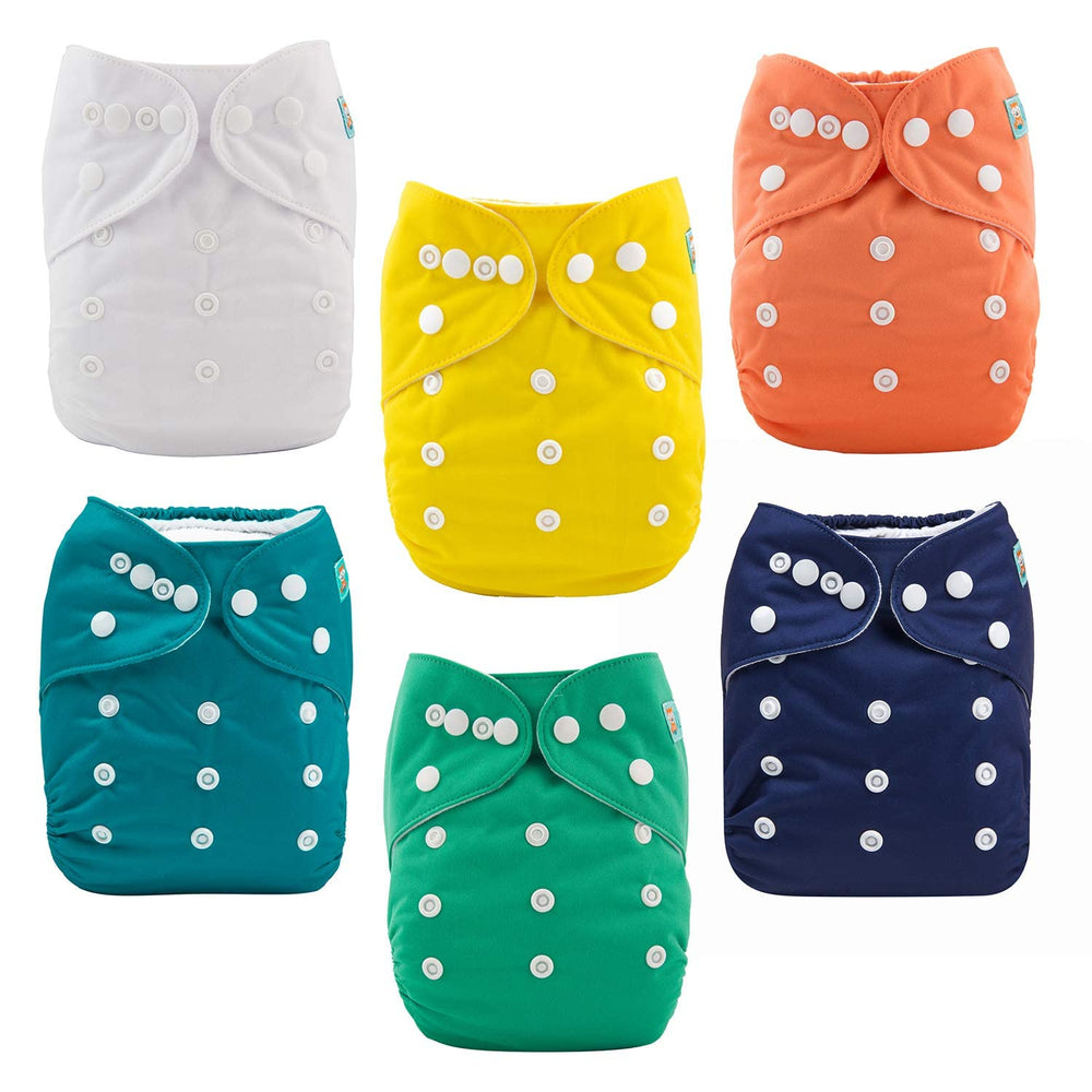 ALVABABY six cloth diapers pack for reusable daily use and savings