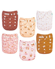 ALVABABY six cloth diapers with twelve inserts for long-lasting savings
