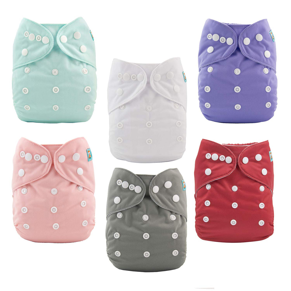 ALVABABY six-pack cloth diapers for eco-friendly, cost-saving baby care.