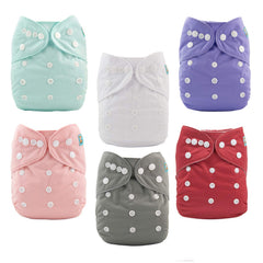 ALVABABY six-pack cloth diapers for eco-friendly, cost-saving baby care.