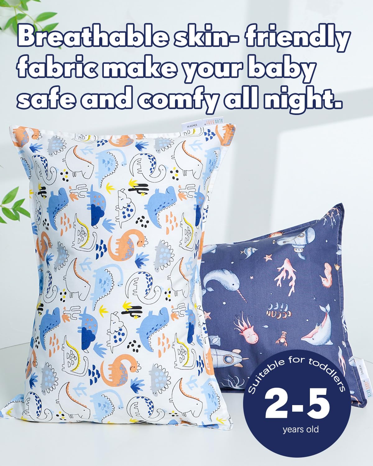 ALVABABY envelope closure keeps pillow in place without bulk.