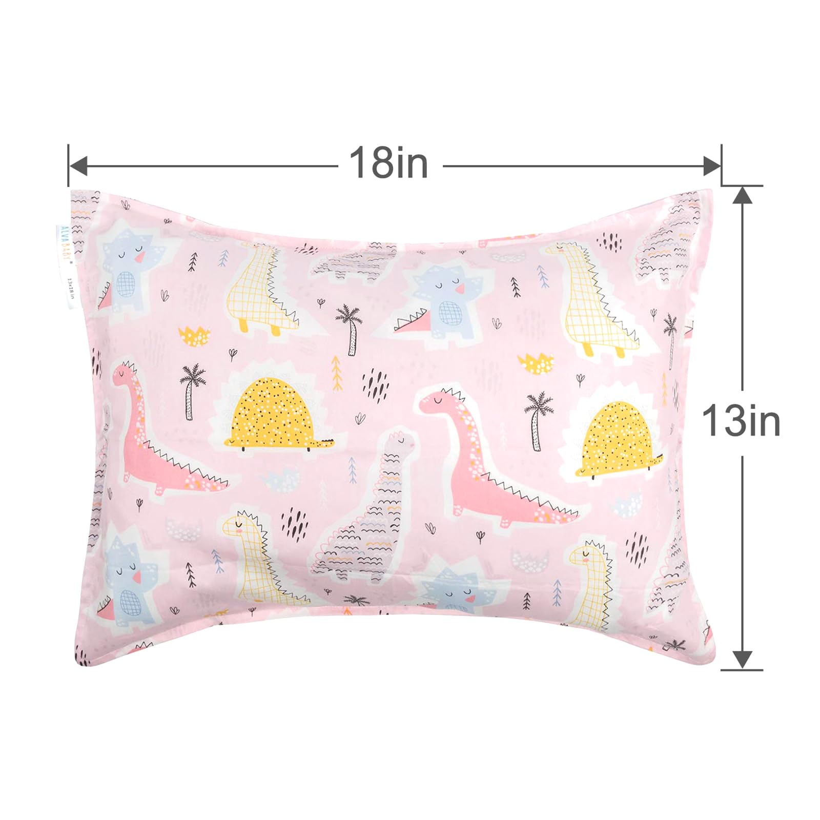 ALVABABY pillowcase 12x16 with gentle cotton, ideal for travel pillows