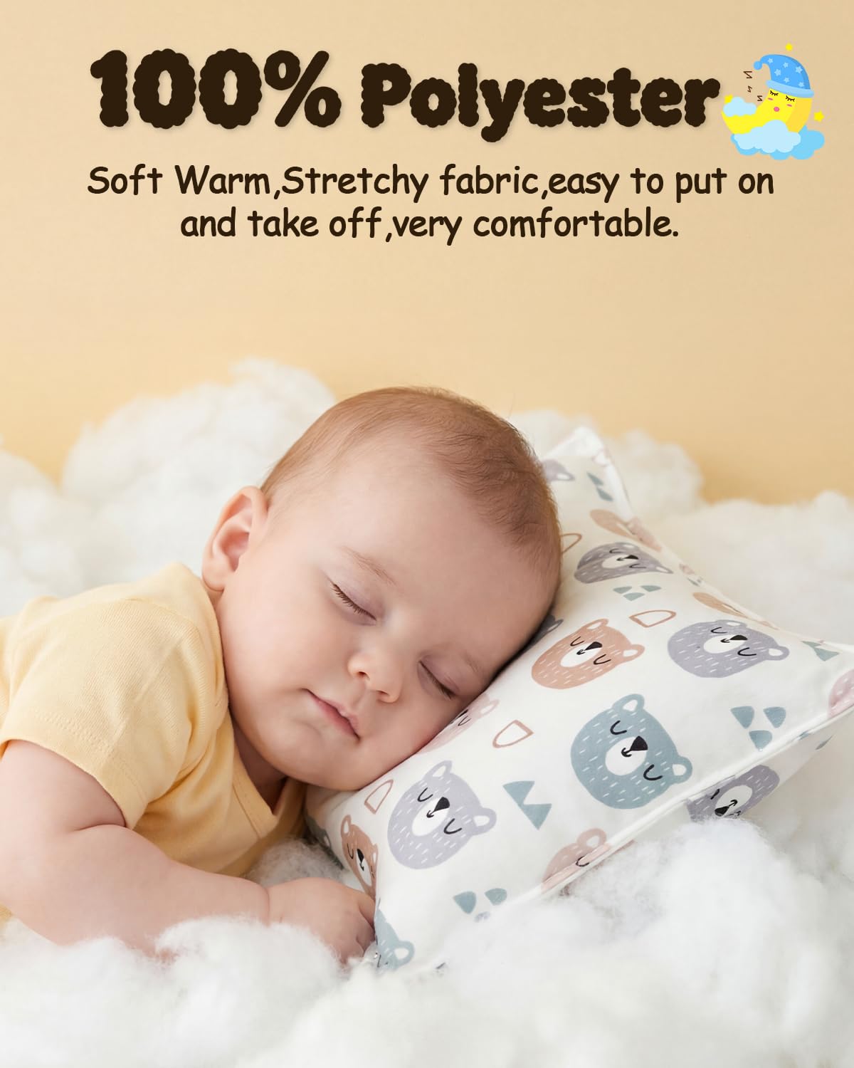 ALVABABY pillowcase fits 13x18 pillows for secure travel naps.