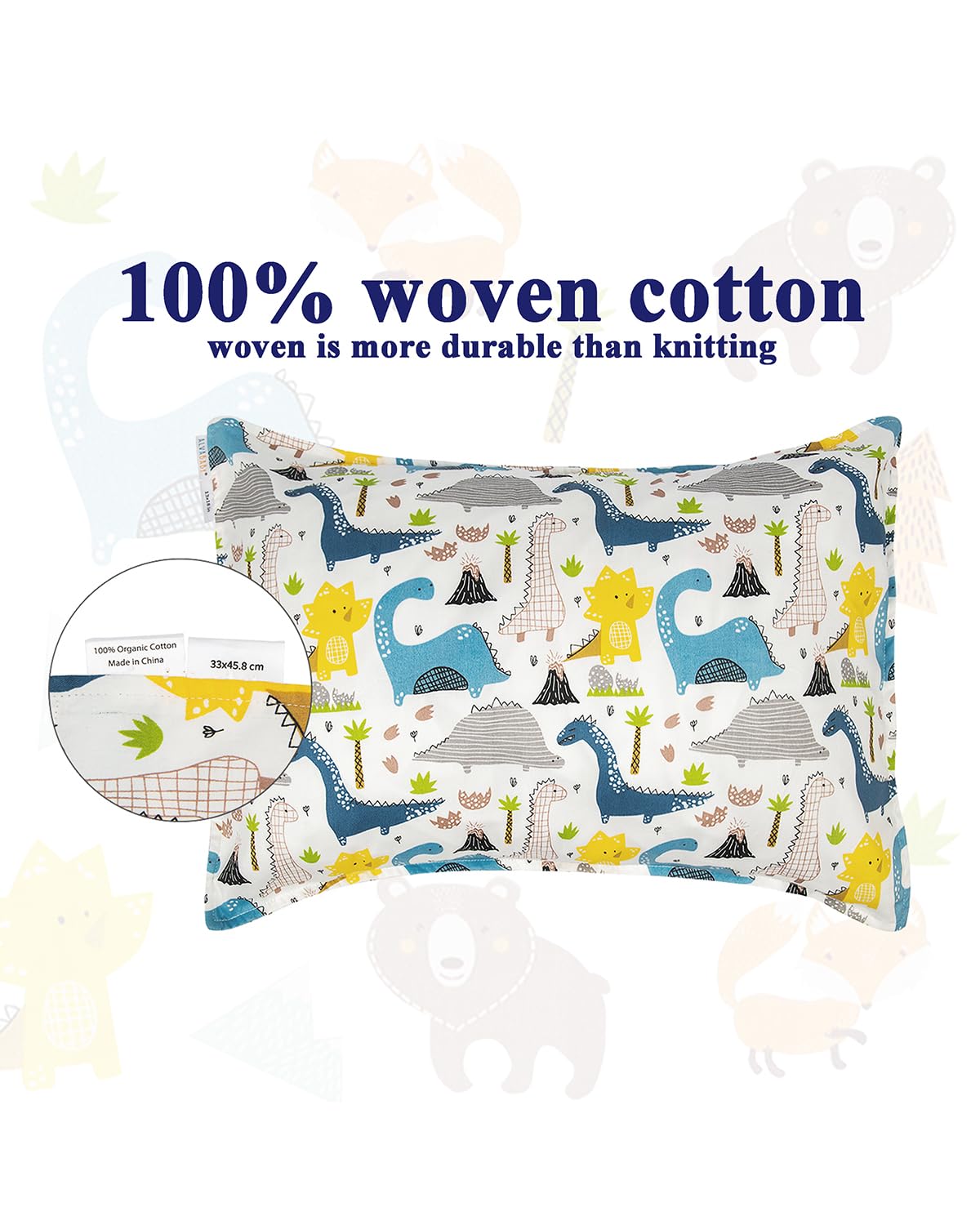 ALVABABY bear-pattern pillowcase adds cute nap-time style
