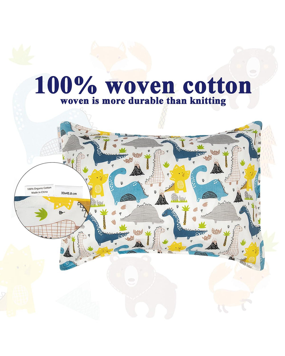 ALVABABY bear-pattern pillowcase adds cute nap-time style