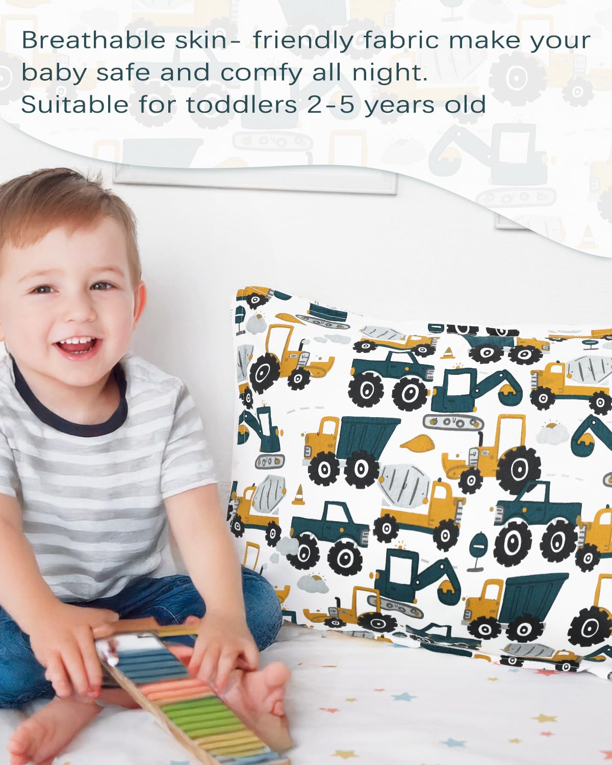 ALVABABY envelope-closure pillowcase keeps the pillow snug and easy to remove