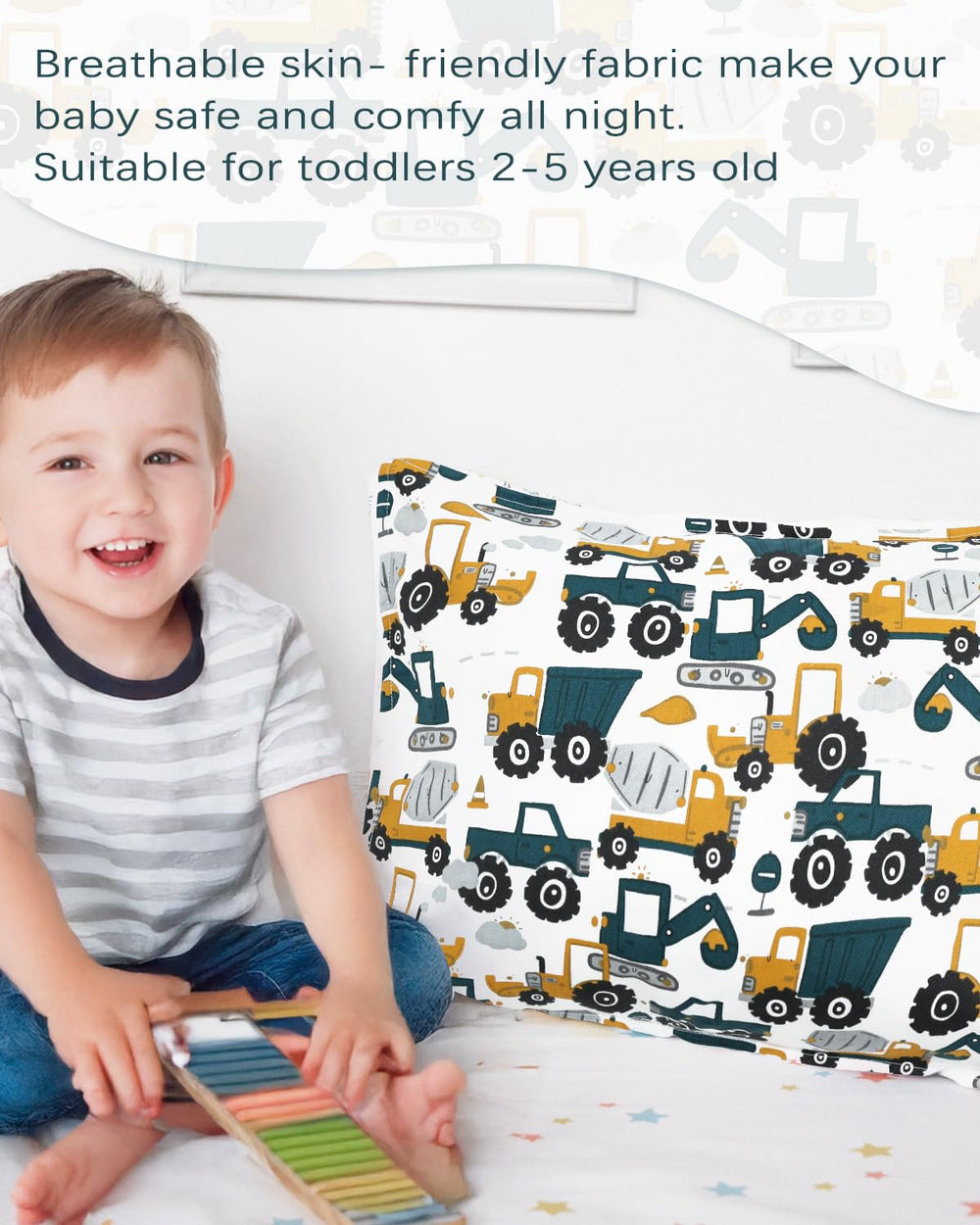 ALVABABY envelope-closure pillowcase keeps the pillow snug and easy to remove
